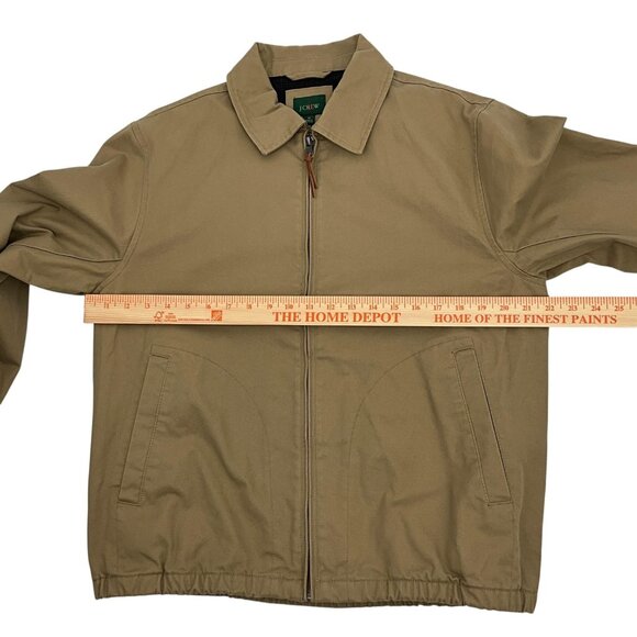 J.Crew Harrington Jacket Mens Medium Khaki Cotton Twill Zip Lined Bomber BJ059 - Picture 12 of 15